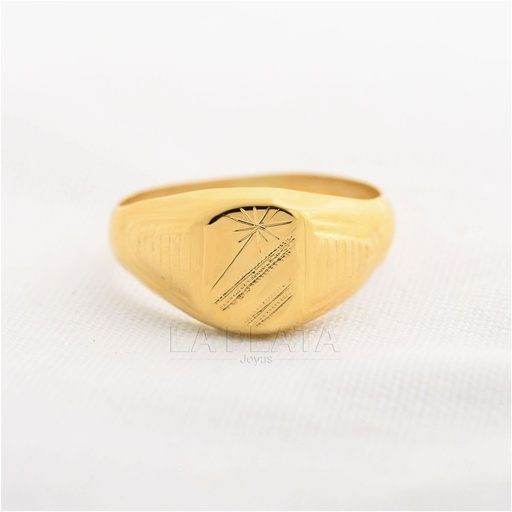 [AN1035] ANILLO HOMBRE 2 RAYAS UNA ESTRELLA