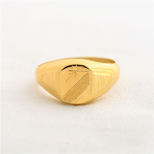 ANILLO HOMBRE LINEA MATEADA Y ESTRELLA