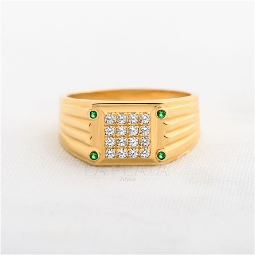 [AN1040] ANILLO HOMBRE CUADRADO DE CIRCONES