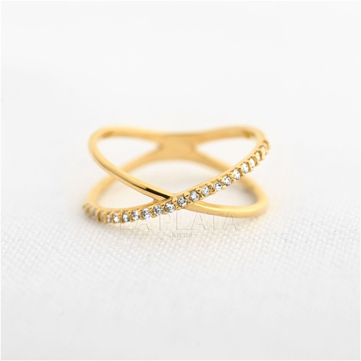 ANILLO CIRCON CRUZADO
