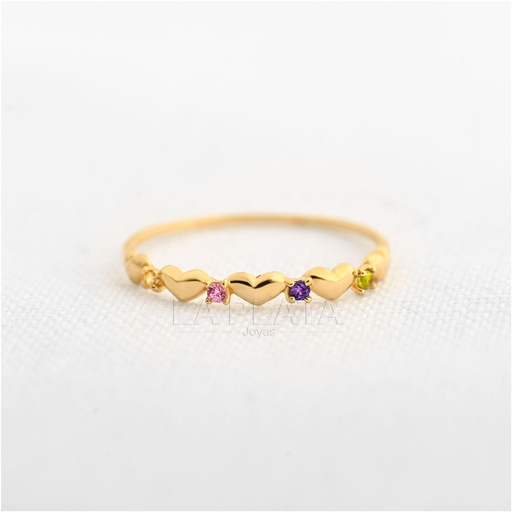ANILLO CIRCON CORAZON ENLAZADOS
