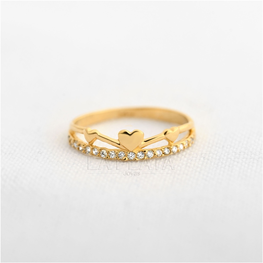 ANILLO CIRCON CORAZONES UNIDOS