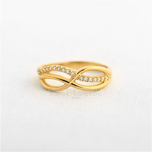 [AN631] ANILLO CIRCON ONDAS CRUZADAS