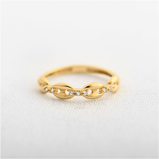 [AN979] ANILLO CIRCON ESLABON PLANO