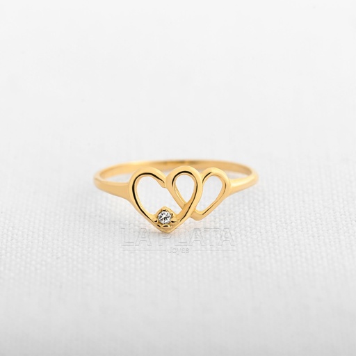 ANILLO CIRCON DOBLE CORAZON