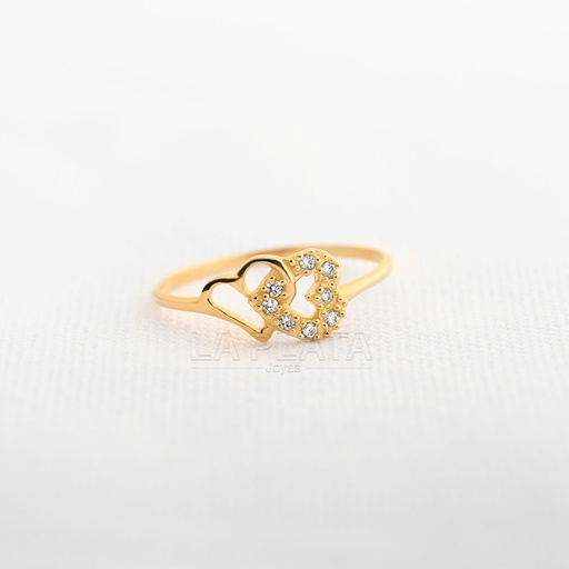 [AN749] ANILLO CORAZÓN DOBLE
