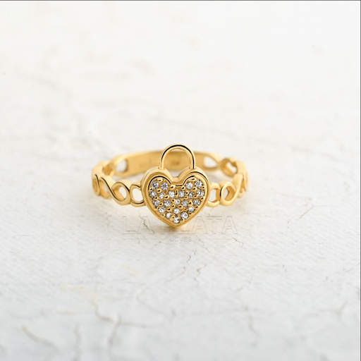 [AN644] ANILLO CIRCON CANDADO DE AMOR