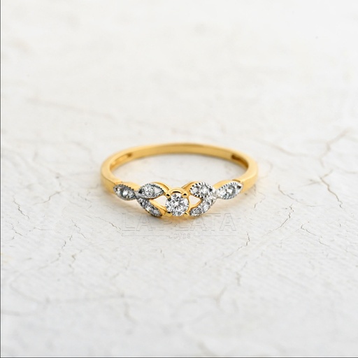 [AN1153] ANILLO CIRCON HOJAS PLATEADAS