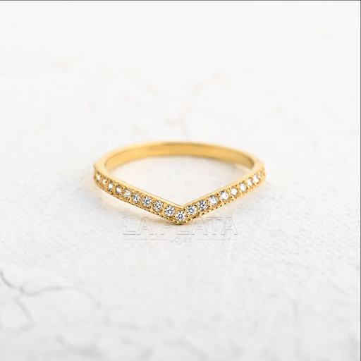 [AN1156] ANILLO CIRCON OLA DORADA