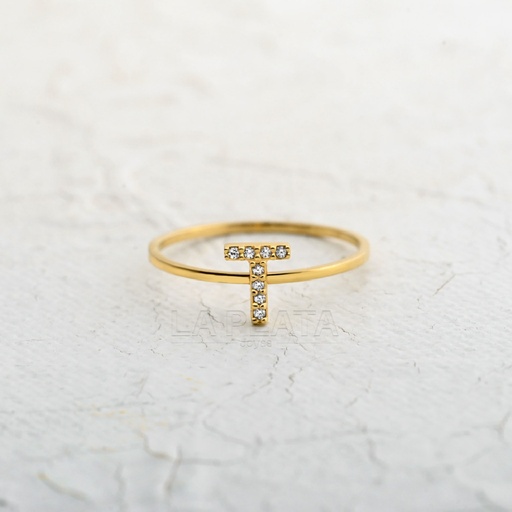 [AN115] ANILLO LETRA CIRCONADA T