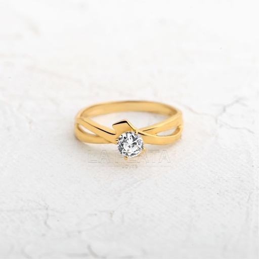 [AN1173] ANILLO CIRCON RASTRO DORADO