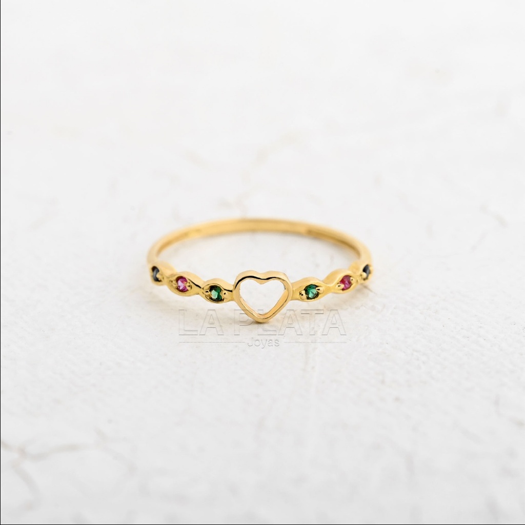 ANILLO CORAZON SILUETA CIRCON