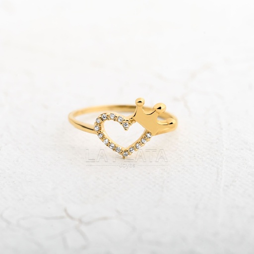 [AN1183] ANILLO CORAZON CORONADO
