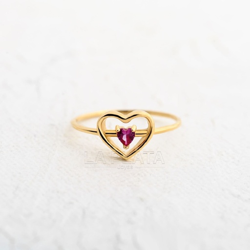 ANILLO CORAZON SOMBRA DORADA