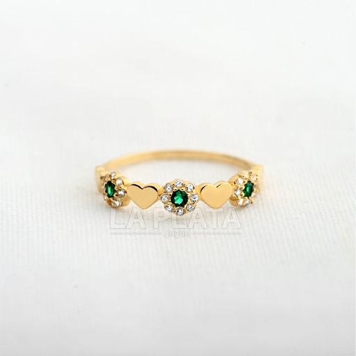[AN1229] ANILLO CORAZON CON FLOR