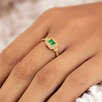 [ASIVEN08] ANILLO CON ZIRCON VERDE