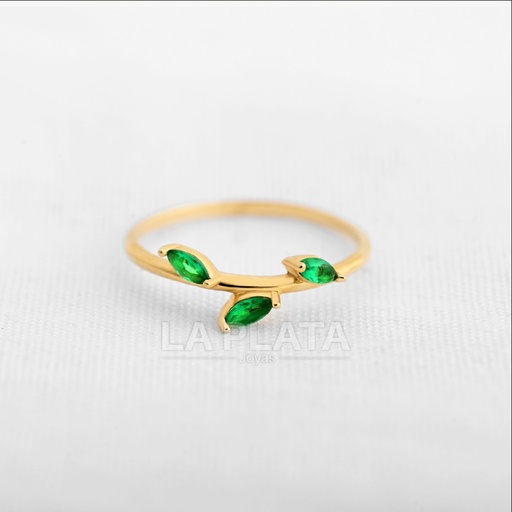 ANILLOS CIRCON TRES HOJAS
