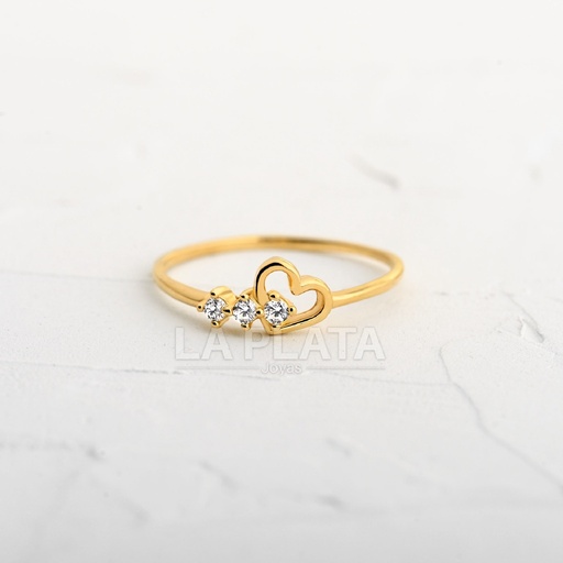 ANILLO CIRCÓN TRIPLE CON CORAZÓN