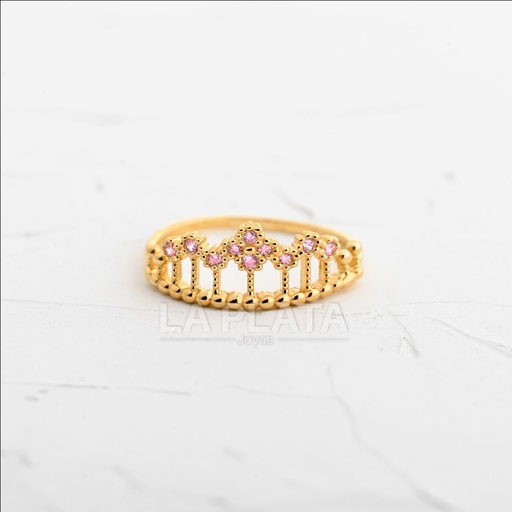 [AN1246] ANILLO 15 REINA ROSA