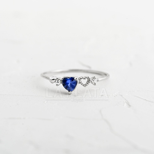 ANILLO CORAZON RANURADO  ORO BLANCO