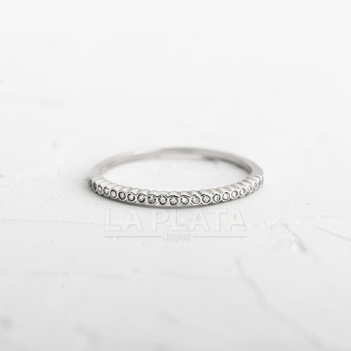[AN623] ANILLO REDONDO PLANO CON CIRCON ORO BLANCO
