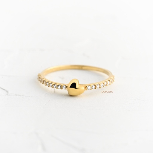 [AN384] ANILLO CORAZON CON CIRCONES AL LADO