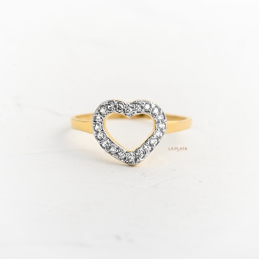 [AN1299] ANILLO CIRCON CORAZON PLATEADO