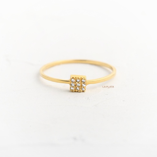[AN1293] ANILLO CIRCON MINI CUADRADO