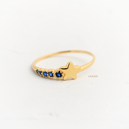 [AN662] ANILLO CIRCON ESTRELLA AZUL