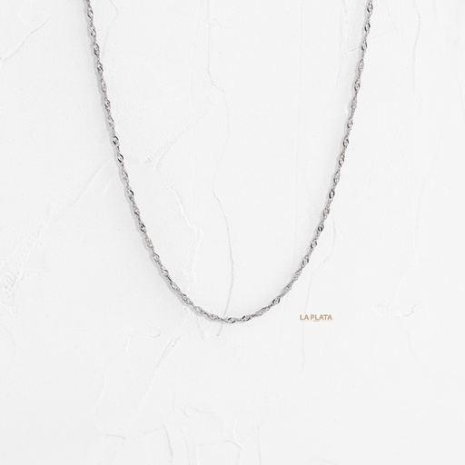CADENA SINGAPUR ORO BLANCO 40CM