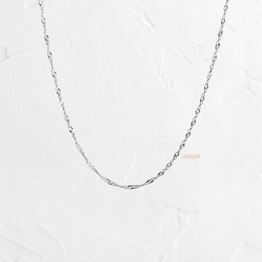 CADENA SINGAPUR ORO BLANCO 40CM