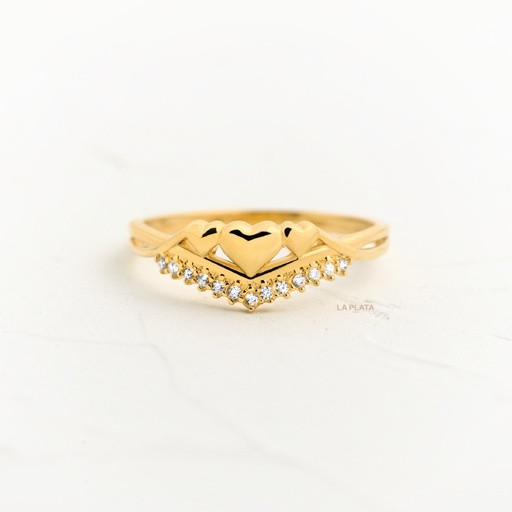 ANILLO CIRCON TRIO DE CORAZONES