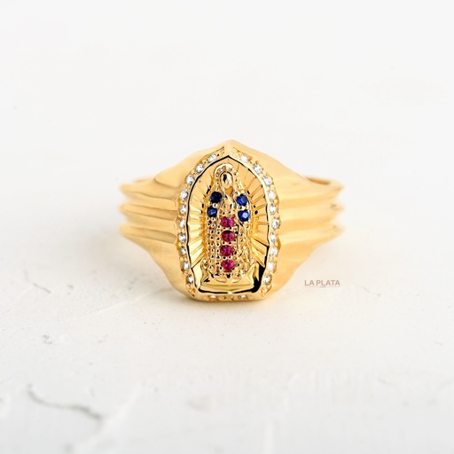[AN1461] ANILLO GUADALUPANA MEXICO BRILLANTE
