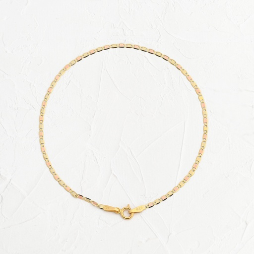 [PI32] PULSERA ITALIANA PLANA TRES OROS