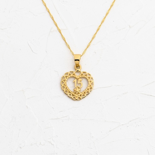 [DN495] DIJE QUINCE CORAZON FLORECER